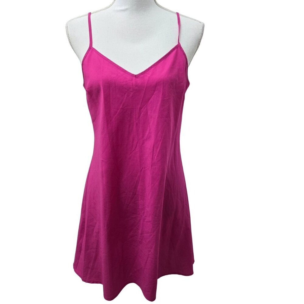 Banana Republic Slip Dress Womens‎ 8 Mini Fushcia Pink V-neck Sexy Club Sleep
